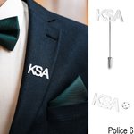 Broche Personnalisée avec Initiales Style Monogramme Cadeau d'Anniversaire Mariage pour Homme