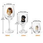 Verre à vin à pied court avec nom Cadeau pour l'amour de votre chien ou de votre chat