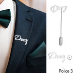 Broche Personnalisée avec Initiales Style Monogramme Cadeau d'Anniversaire Mariage pour Homme