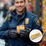 Clip d'argent personnalisé avec texte gravé Thin Blue Line Cadeau d'anniversaire pour officier de police