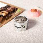 Anillo Personalizado Martillado Ajustable con Nombre y Texto en Memoria de la Pérdida de una Mascota Regalo para los Amantes de las Mascotas Gato Perro