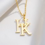 Personalizada Minimalista Doble entrelazados iniciales colgante collar de cumpleaños Aniversario San Valentín Día de regalo para las mujeres