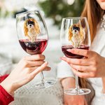Verre à vin à pied court avec nom Cadeau pour l'amour de votre chien ou de votre chat