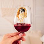 Verre à vin à pied court avec nom Cadeau pour l'amour de votre chien ou de votre chat