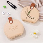 Personalised Vintage Birth Flower Portable Sewing Kit Set Storage Box with Name Birthday Sewing Accessories Gift for Tailor Lover