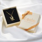 Personalizada Minimalista Doble entrelazados iniciales colgante collar de cumpleaños Aniversario San Valentín Día de regalo para las mujeres