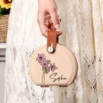 Personalised Vintage Birth Flower Portable Sewing Kit Set Storage Box with Name Birthday Sewing Accessories Gift for Tailor Lover
