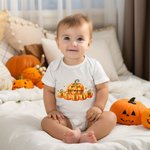 Personalized Pumpkin My 1st Halloween 100% Cotton Baby Bodysuit with Name Halloween Gift for Baby Newborn