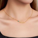 Gepersonaliseerde Thaise Naam Hanger Ketting met Geboortesteen Thailand Laos Naambordje Sieraden Verjaardag Verjaardag Cadeau voor Vrouwen