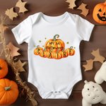 Personalized Pumpkin My 1st Halloween 100% Cotton Baby Bodysuit with Name Halloween Gift for Baby Newborn