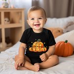 Personalized Pumpkin My 1st Halloween 100% Cotton Baby Bodysuit with Name Halloween Gift for Baby Newborn