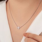 Personalized Minimalist Dainty Birth Flower Necklace with Birthstone Family Jewellery Birthday Gift for Women