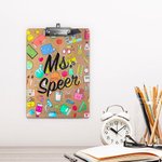 Personalized Erasable Cartoon Acrylic Clipboard with Name Back to School Teacher’s Day Gift for Teacher