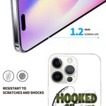 Gepersonaliseerde Hooked On Being Papa Vissen Thema Slim Telefoonhoesje Beschermhoesje voor iPhone met Namen Verjaardag Grootouderdag voor Papa Opa