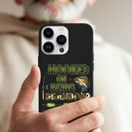 Gepersonaliseerde Hooked On Being Papa Vissen Thema Slim Telefoonhoesje Beschermhoesje voor iPhone met Namen Verjaardag Grootouderdag voor Papa Opa