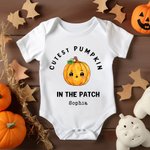 Gepersonaliseerde schattigste coolste liefste pompoen in de patch 100% katoen baby rompertje met naam Baby Shower Halloween cadeau voor pasgeborenen