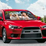 Personalised Photo Car Windshield Sunshade with Name and Suction Cup Auto Accessories Outdoor Activities Gift for Cat Dog Pet Lovers Campers