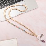 Gepersonaliseerde kleurrijke houten naam kralen Badge Lanyard ID-kaarthouder met kwastjes terug naar school Waardering verjaardagscadeau voor leraar