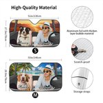 Personalised Photo Car Windshield Sunshade with Name and Suction Cup Auto Accessories Outdoor Activities Gift for Cat Dog Pet Lovers Campers