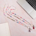 Gepersonaliseerde kleurrijke houten naam kralen Badge Lanyard ID-kaarthouder met kwastjes terug naar school Waardering verjaardagscadeau voor leraar
