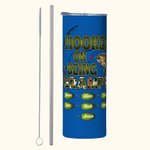 Personalized Funny Hooked On Being Papa 20oz Skinny Tumbler with 1-20 Names Grandparents Day Father's Day Gift for Grandpa Dad