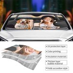Personalised Photo Car Windshield Sunshade with Name and Suction Cup Auto Accessories Outdoor Activities Gift for Cat Dog Pet Lovers Campers