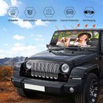 Personalised Photo Car Windshield Sunshade with Name and Suction Cup Auto Accessories Outdoor Activities Gift for Cat Dog Pet Lovers Campers