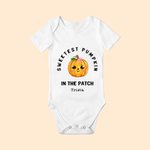 Gepersonaliseerde schattigste coolste liefste pompoen in de patch 100% katoen baby rompertje met naam Baby Shower Halloween cadeau voor pasgeborenen