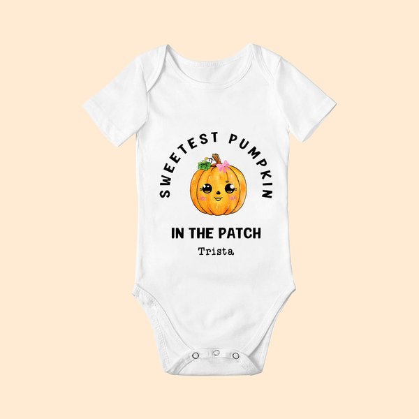 Gepersonaliseerde schattigste coolste liefste pompoen in de patch 100% katoen baby rompertje met naam Baby Shower Halloween cadeau voor pasgeborenen