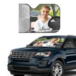 Personalised Photo Car Windshield Sunshade with Name and Suction Cup Auto Accessories Outdoor Activities Gift for Cat Dog Pet Lovers Campers