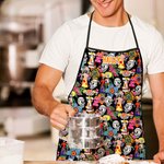 Personalisierte Skelett wasserdicht Unisex Schürze mit Namen für Friseur Kochen Tag der Toten Geschenk für Bäcker Barbier