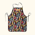 Personalisierte Skelett wasserdicht Unisex Schürze mit Namen für Friseur Kochen Tag der Toten Geschenk für Bäcker Barbier