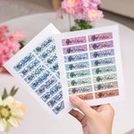 Personalized Colourful Laser Sequin Birth Flower Waterproof Name Stickers Labels School Supplies Back to School Gift for Kids