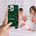 Gepersonaliseerd kunstlederen hart telefoonhoesje voor iPhone met 1-10 namen Verjaardagscadeau voor oma en moeder