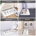 Personalisierte Multicolor 2 - 8 Skelette Design Anti-Rutsch-Fußmatte mit Namen und Text Halloween Home Decor Geschenk für Familie