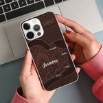 Gepersonaliseerd kunstlederen hart telefoonhoesje voor iPhone met 1-10 namen Verjaardagscadeau voor oma en moeder