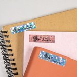 Personalized Colourful Laser Sequin Birth Flower Waterproof Name Stickers Labels School Supplies Back to School Gift for Kids