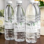 Personalized Eucalyptus Theme Wedding Water Bottle Labels Set of 30 Engagement Bridal Shower Party Gift