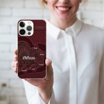 Gepersonaliseerd kunstlederen hart telefoonhoesje voor iPhone met 1-10 namen Verjaardagscadeau voor oma en moeder