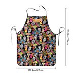 Personalisierte Skelett wasserdicht Unisex Schürze mit Namen für Friseur Kochen Tag der Toten Geschenk für Bäcker Barbier