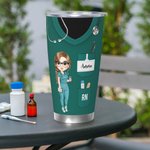 Gobelet Étanche Personnalisé avec Personnage Nom Titre Motif Stéthoscope Cadeau Remerciement Anniversaire pour Médecin Infirmière Personnel Médical