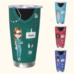 Gobelet Étanche Personnalisé avec Personnage Nom Titre Motif Stéthoscope Cadeau Remerciement Anniversaire pour Médecin Infirmière Personnel Médical