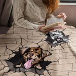 Couverture Personnalisée avec Titre 1-3 Chats Chiens et Noms Petits Coquins Cadeau Anniversaire Noël pour Famille Amoureux des Animaux de Compagnie