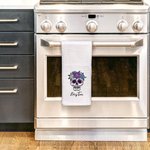 Personalized Floral Sugar Skull 100% Cotton Waffle Tea Towel with Name Kitchen Decor Day of the Dead Halloween Gift for Family Friend