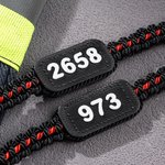 Personalizada Thin Red Line Pulsera ajustable hecha a mano de cuerda trenzada con la insignia de impresión en 3D Número de cumpleaños Gracias Regalo p