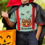 Spersonalizowana koszulka z dyniami i nietoperzami 100% bawełny Unisex Koszulka dla dzieci i dorosłych Halloween Prezent na Święto Dziękczynienia dla rodziny