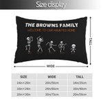 Funda de cojín personalizada con 2-8 nombres de esqueleto para la familia Decoración del hogar Regalo de cumpleaños de Halloween para la familia