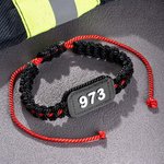 Personalizada Thin Red Line Pulsera ajustable hecha a mano de cuerda trenzada con la insignia de impresión en 3D Número de cumpleaños Gracias Regalo p