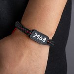 Personalizada Thin Red Line Pulsera ajustable hecha a mano de cuerda trenzada con la insignia de impresión en 3D Número de cumpleaños Gracias Regalo p