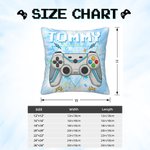 Funda de cojín personalizada multicolor con efecto teñido para Gamepad con nombre Elementos de juego Decoración del hogar Regalo de cumpleaños para ni